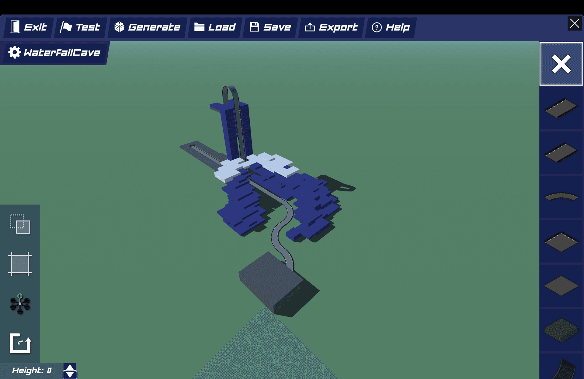WaterFallCave - Full Speed, Technical custom racing track by karmayt
